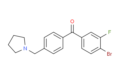 CAS No. 898776-55-1, 4-Bromo-3-fluoro-4'-pyrrolidinomethyl benzophenone
