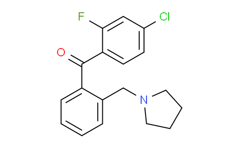 CAS No. 898774-91-9, 4-Chloro-2-fluoro-2'-pyrrolidinomethyl benzophenone