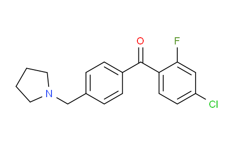 CAS No. 898776-77-7, 4-Chloro-2-fluoro-4'-pyrrolidinomethyl benzophenone