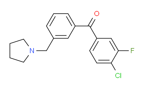 CAS No. 898770-54-2, 4-Chloro-3-fluoro-3'-pyrrolidinomethyl benzophenone