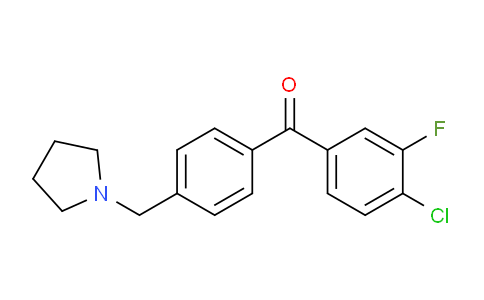 CAS No. 898776-57-3, 4-Chloro-3-fluoro-4'-pyrrolidinomethyl benzophenone