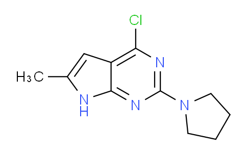 CAS No. 1263211-37-5, 4-Chloro-6-methyl-2-(pyrrolidin-1-yl)-7H-pyrrolo[2,3-d]pyrimidine