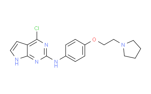 CAS No. 1142945-83-2, 4-Chloro-N-(4-(2-(pyrrolidin-1-yl)ethoxy)phenyl)-7H-pyrrolo[2,3-d]pyrimidin-2-amine