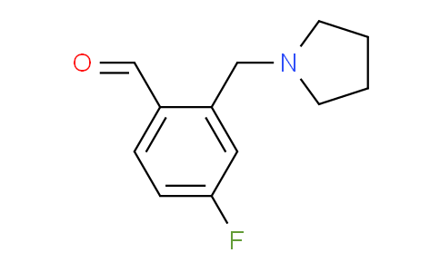CAS No. 1443306-59-9, 4-Fluoro-2-(pyrrolidin-1-ylmethyl)benzaldehyde