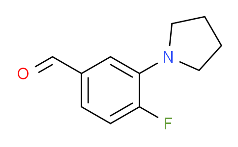 CAS No. 1197193-31-9, 4-Fluoro-3-pyrrolidinobenzaldehyde