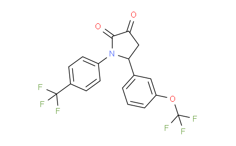 CAS No. 1031721-49-9, 5-(3-(Trifluoromethoxy)phenyl)-1-(4-(trifluoromethyl)phenyl)pyrrolidine-2,3-dione