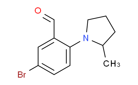 CAS No. 742099-58-7, 5-Bromo-2-(2-methylpyrrolidin-1-yl)benzaldehyde