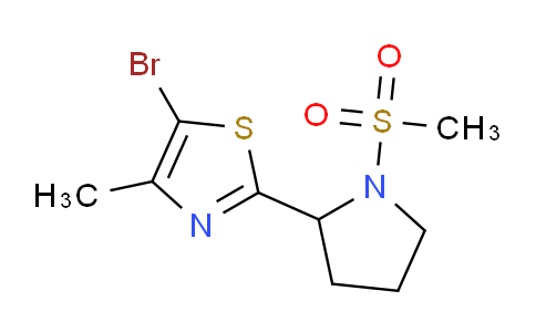CAS No. 1361114-25-1, 5-Bromo-4-methyl-2-(1-(methylsulfonyl)pyrrolidin-2-yl)thiazole