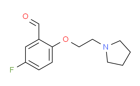 CAS No. 1216116-47-0, 5-Fluoro-2-(2-(pyrrolidin-1-yl)ethoxy)benzaldehyde