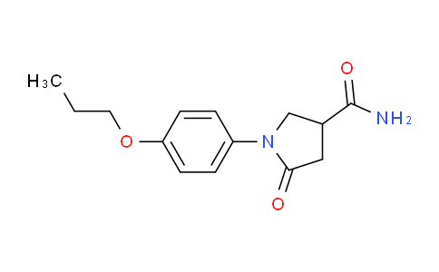 CAS No. 1706463-29-7, 5-Oxo-1-(4-propoxyphenyl)pyrrolidine-3-carboxamide