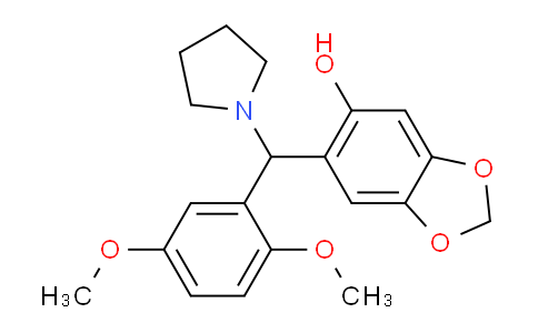 CAS No. 685107-83-9, 6-((2,5-Dimethoxyphenyl)(pyrrolidin-1-yl)methyl)benzo[d][1,3]dioxol-5-ol