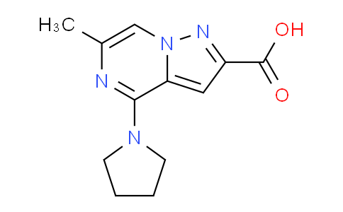 CAS No. 1708080-13-0, 6-Methyl-4-(pyrrolidin-1-yl)pyrazolo[1,5-a]pyrazine-2-carboxylic acid