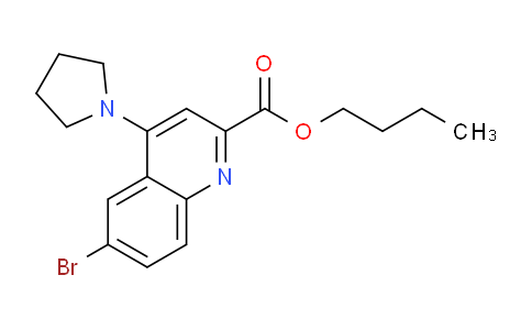 CAS No. 887589-79-9, Butyl 6-bromo-4-(pyrrolidin-1-yl)quinoline-2-carboxylate