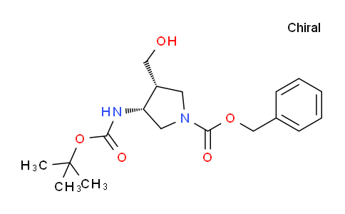 CAS No. 246510-67-8, cis-Benzyl 3-((tert-butoxycarbonyl)amino)-4-(hydroxymethyl)pyrrolidine-1-carboxylate