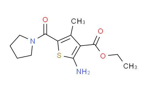 CAS No. 347353-07-5, Ethyl 2-amino-4-methyl-5-(pyrrolidine-1-carbonyl)thiophene-3-carboxylate