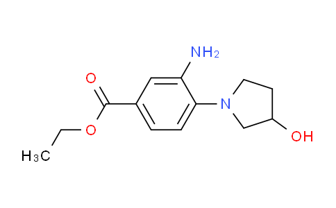 CAS No. 1219967-21-1, Ethyl 3-amino-4-(3-hydroxypyrrolidin-1-yl)benzoate