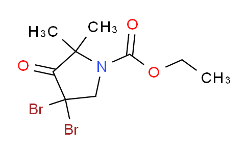 CAS No. 106573-90-4, Ethyl 4,4-dibromo-2,2-dimethyl-3-oxopyrrolidine-1-carboxylate