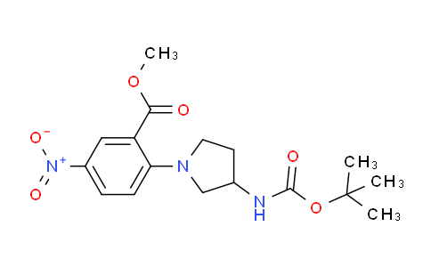 CAS No. 1242268-23-0, Methyl 2-(3-((tert-butoxycarbonyl)amino)pyrrolidin-1-yl)-5-nitrobenzoate