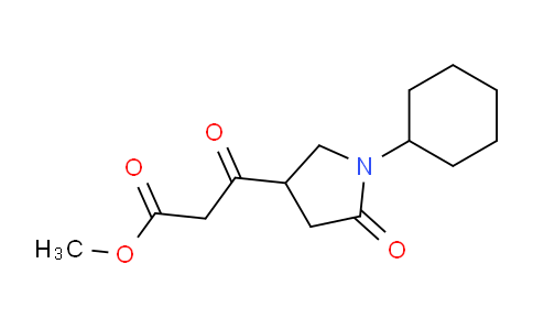 MC667972 | 1229623-77-1 | Methyl 3-(1-cyclohexyl-5-oxopyrrolidin-3-yl)-3-oxopropanoate