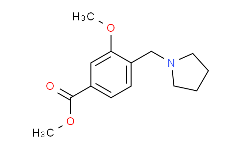 MC668001 | 193964-75-9 | Methyl 3-methoxy-4-(pyrrolidin-1-ylmethyl)benzoate