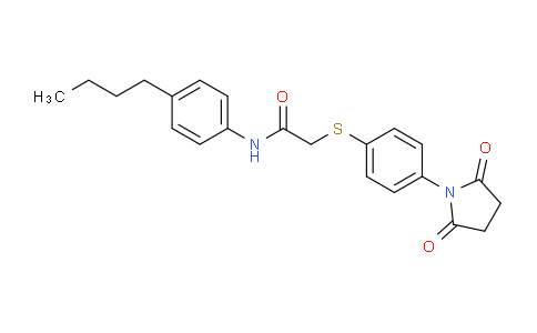 CAS No. 763108-58-3, N-(4-Butylphenyl)-2-((4-(2,5-dioxopyrrolidin-1-yl)phenyl)thio)acetamide