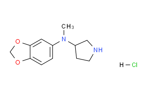 CAS No. 1417793-87-3, N-(Benzo[d][1,3]dioxol-5-yl)-N-methylpyrrolidin-3-amine hydrochloride