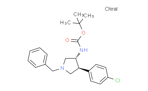 CAS No. 1212076-16-8, tert-Butyl (trans-1-benzyl-4-(4-chlorophenyl)pyrrolidin-3-yl)carbamate