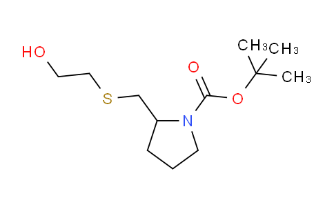 CAS No. 1353945-57-9, tert-Butyl 2-(((2-hydroxyethyl)thio)methyl)pyrrolidine-1-carboxylate