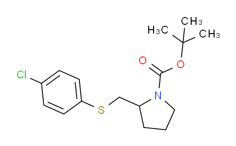 CAS No. 1353945-88-6, tert-Butyl 2-(((4-chlorophenyl)thio)methyl)pyrrolidine-1-carboxylate