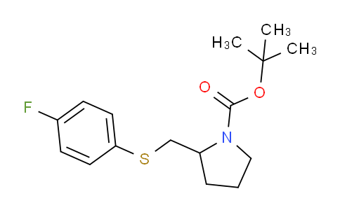 CAS No. 1353945-63-7, tert-Butyl 2-(((4-fluorophenyl)thio)methyl)pyrrolidine-1-carboxylate