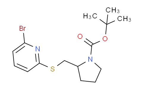CAS No. 1353981-24-4, tert-Butyl 2-(((6-bromopyridin-2-yl)thio)methyl)pyrrolidine-1-carboxylate