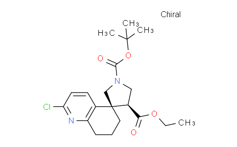 CAS No. 1355612-02-0, trans-1-tert-Butyl 4-ethyl 2'-chloro-7',8'-dihydro-6'H-spiro[pyrrolidine-3,5'-quinoline]-1,4-dicarboxylate