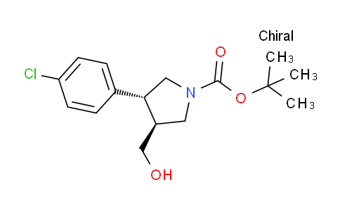 CAS No. 1217843-35-0, trans-tert-Butyl 3-(4-chlorophenyl)-4-(hydroxymethyl)pyrrolidine-1-carboxylate