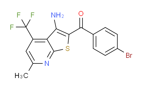 CAS No. 299198-16-6, (3-Amino-6-methyl-4-(trifluoromethyl)thieno[2,3-b]pyridin-2-yl)(4-bromophenyl)methanone