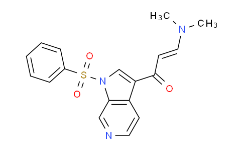 CAS No. 1679330-18-7, (E)-3-(Dimethylamino)-1-(1-(phenylsulfonyl)-1H-pyrrolo[2,3-c]pyridin-3-yl)prop-2-en-1-one