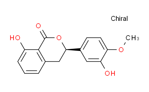 CAS No. 21499-23-0, (R)-8-Hydroxy-3-(3-hydroxy-4-methoxyphenyl)isochroman-1-one