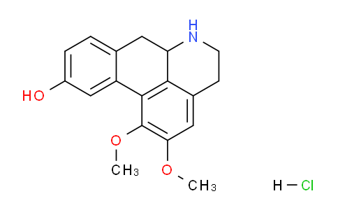 CAS No. 24999-29-9, 1,2-Dimethoxy-5,6,6a,7-tetrahydro-4H-dibenzo[de,g]quinolin-10-ol hydrochloride