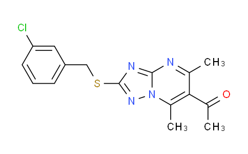 CAS No. 895360-66-4, 1-(2-((3-Chlorobenzyl)thio)-5,7-dimethyl-[1,2,4]triazolo[1,5-a]pyrimidin-6-yl)ethanone