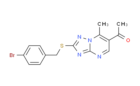 CAS No. 878994-12-8, 1-(2-((4-Bromobenzyl)thio)-7-methyl-[1,2,4]triazolo[1,5-a]pyrimidin-6-yl)ethanone