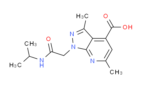 CAS No. 1011400-13-7, 1-(2-(Isopropylamino)-2-oxoethyl)-3,6-dimethyl-1H-pyrazolo[3,4-b]pyridine-4-carboxylic acid