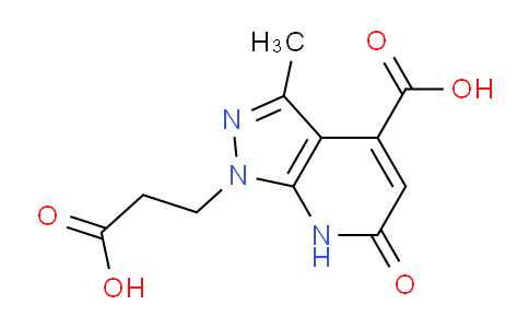 CAS No. 1245808-63-2, 1-(2-Carboxyethyl)-3-methyl-6-oxo-6,7-dihydro-1H-pyrazolo[3,4-b]pyridine-4-carboxylic acid
