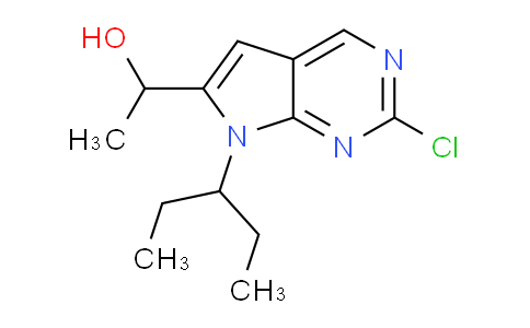 CAS No. 959799-19-0, 1-(2-Chloro-7-(pentan-3-yl)-7H-pyrrolo[2,3-d]pyrimidin-6-yl)ethanol