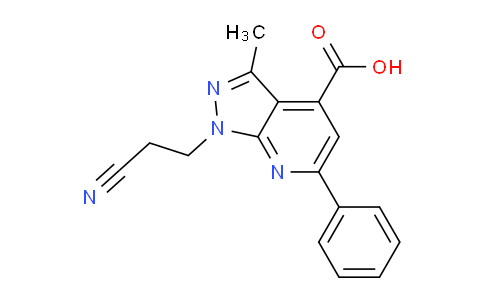 CAS No. 1018141-88-2, 1-(2-Cyanoethyl)-3-methyl-6-phenyl-1H-pyrazolo[3,4-b]pyridine-4-carboxylic acid