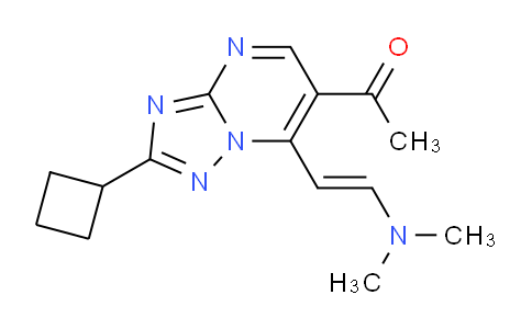 CAS No. 1379821-57-4, 1-(2-Cyclobutyl-7-(2-(dimethylamino)vinyl)-[1,2,4]triazolo[1,5-a]pyrimidin-6-yl)ethanone