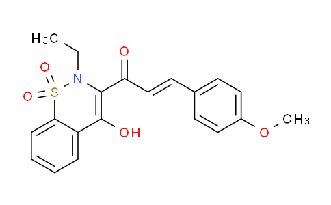 CAS No. 1228572-21-1, 1-(2-Ethyl-4-hydroxy-1,1-dioxido-2H-benzo[e][1,2]thiazin-3-yl)-3-(4-methoxyphenyl)prop-2-en-1-one