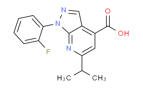 CAS No. 1018127-29-1, 1-(2-Fluorophenyl)-6-isopropyl-1H-pyrazolo[3,4-b]pyridine-4-carboxylic acid