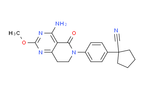 CAS No. 1956321-55-3, 1-(4-(4-Amino-2-methoxy-5-oxo-7,8-dihydropyrido[4,3-d]pyrimidin-6(5H)-yl)phenyl)cyclopentanecarbonitrile