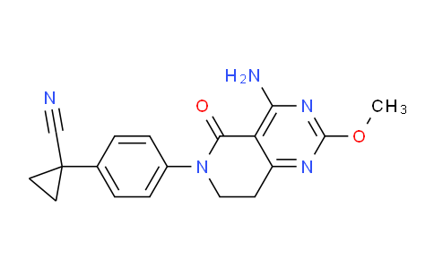 CAS No. 1922870-56-1, 1-(4-(4-Amino-2-methoxy-5-oxo-7,8-dihydropyrido[4,3-d]pyrimidin-6(5H)-yl)phenyl)cyclopropanecarbonitrile