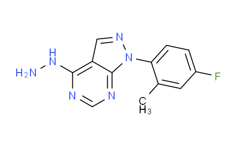 CAS No. 1416342-75-0, 1-(4-Fluoro-2-methylphenyl)-4-hydrazinyl-1H-pyrazolo[3,4-d]pyrimidine