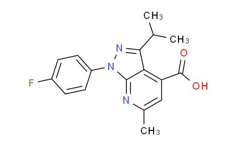 CAS No. 1011397-86-6, 1-(4-Fluorophenyl)-3-isopropyl-6-methyl-1H-pyrazolo[3,4-b]pyridine-4-carboxylic acid